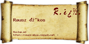 Rausz Ákos névjegykártya